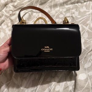 Coach Klare Crossbody Bag in black signature patent leather 🖤 & Cardholder